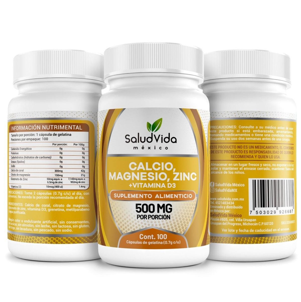 SALUD VIDA CA, Mg Y Zn + VITAMINA D3