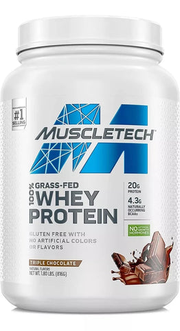 MUSCLETECH GRASS FED 100% WHEY PROTEIN  1.8 LB