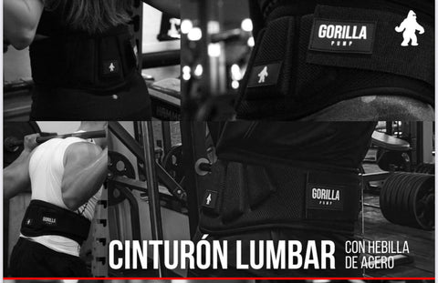 GORILA PUMP CINTURÓN DE VELCRO CON HEBILLA LUMBAR POWER LIFTER